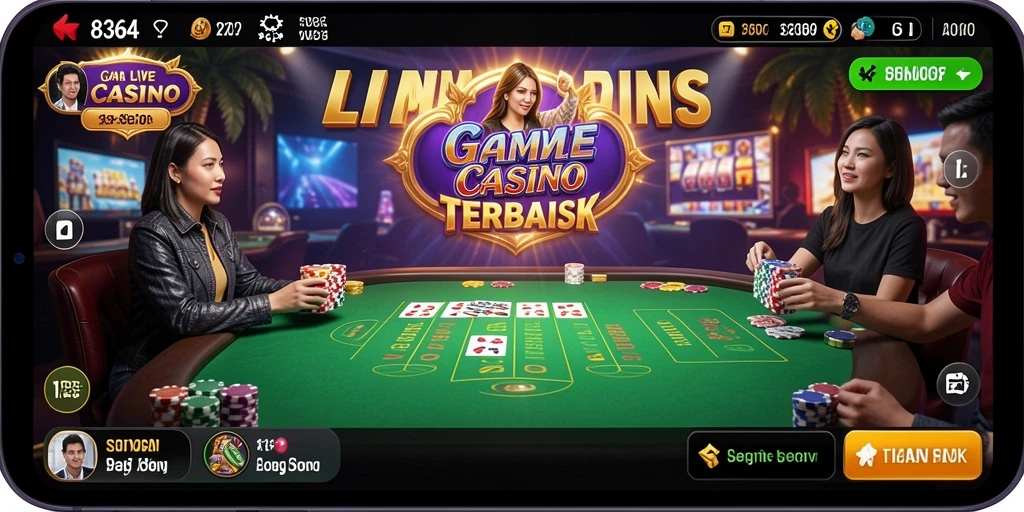 Tampilan gameplay <strong>8364</strong> dengan dealer langsung di meja permainan.