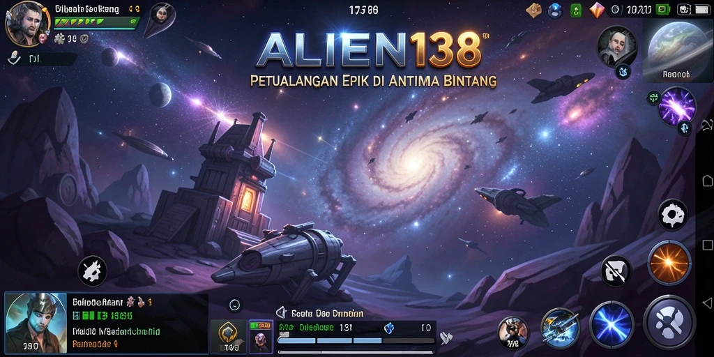 Gameplay ALIEN138 menampilkan aksi mendebarkan di galaksi luar angkasa.