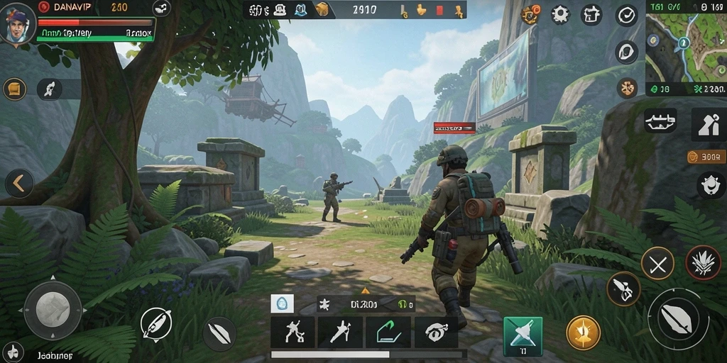 Screenshot gameplay <strong>DANAVIP</strong> menunjukkan aksi membangun dan strategi yang mendalam.