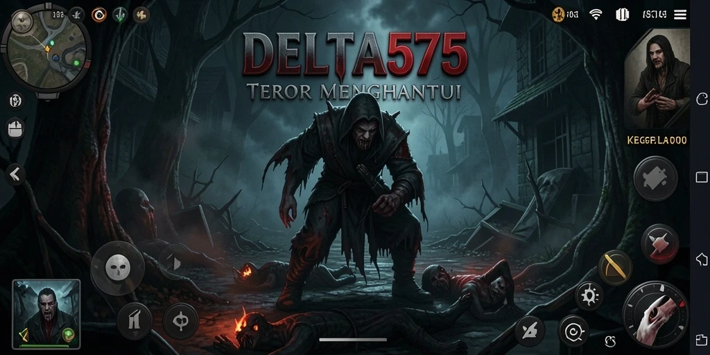 Gameplay DELTA575 dengan suasana horor yang mencekam.