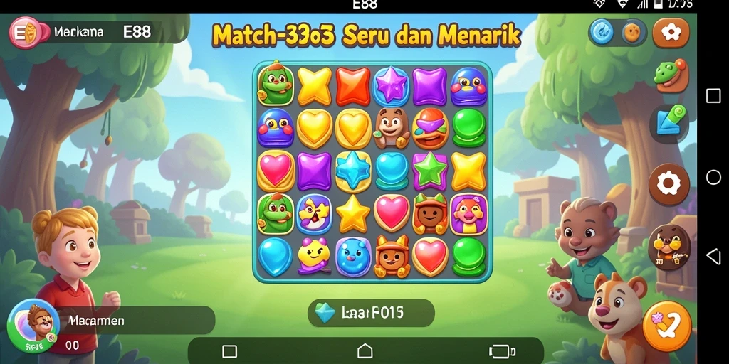 Tangkapan layar E88 menampilkan gameplay menarik dari permainan Match-3.
