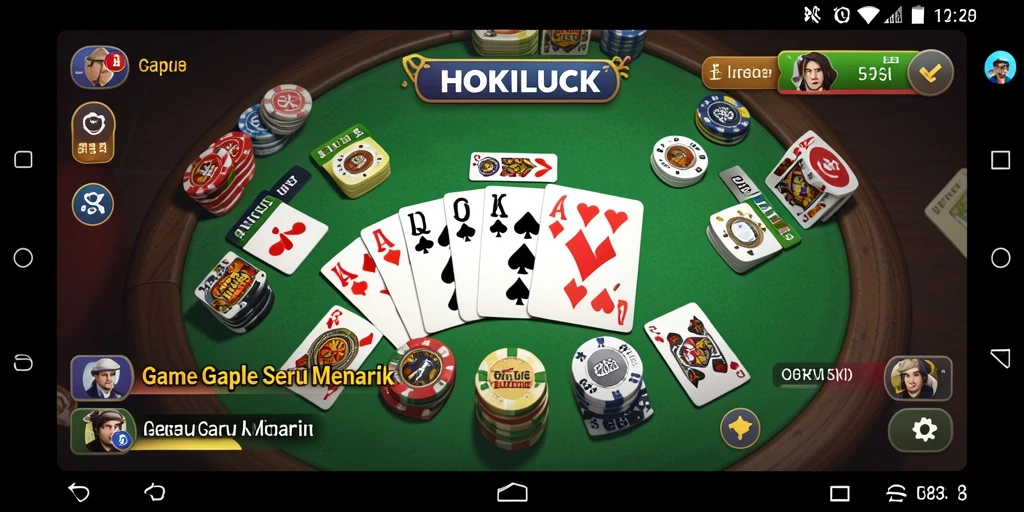 Tampilan seru gameplay Gaple di HOKILUCK dengan teman-teman.