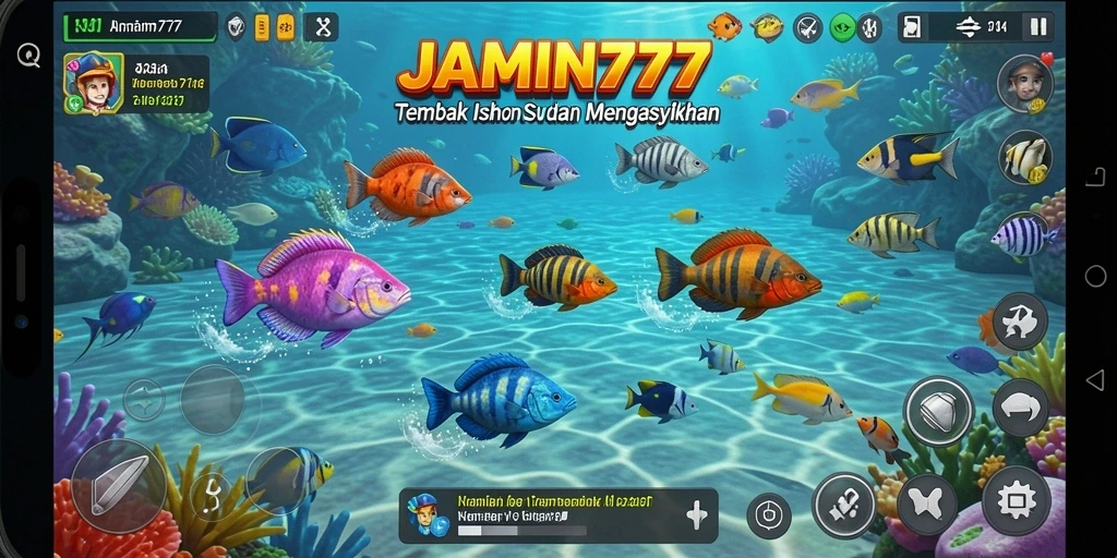 Tampilan seru dari gameplay Tembak Ikan JAMIN777.