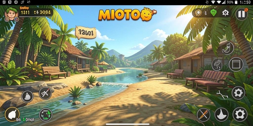 Tampilan gameplay MIOTOTO yang seru dan menenangkan.