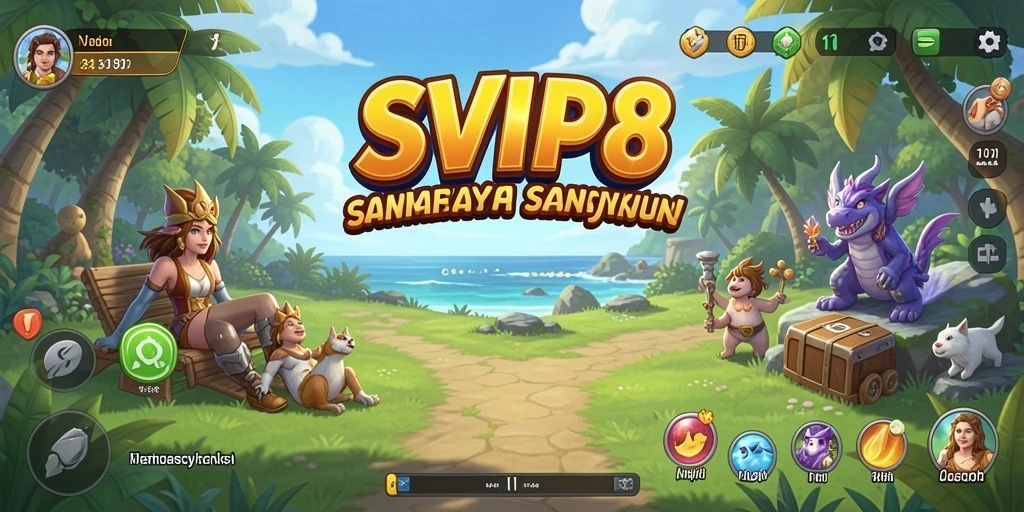 Screenshot utama SVIP8 menampilkan gameplay yang santai dan mengasyikkan.
