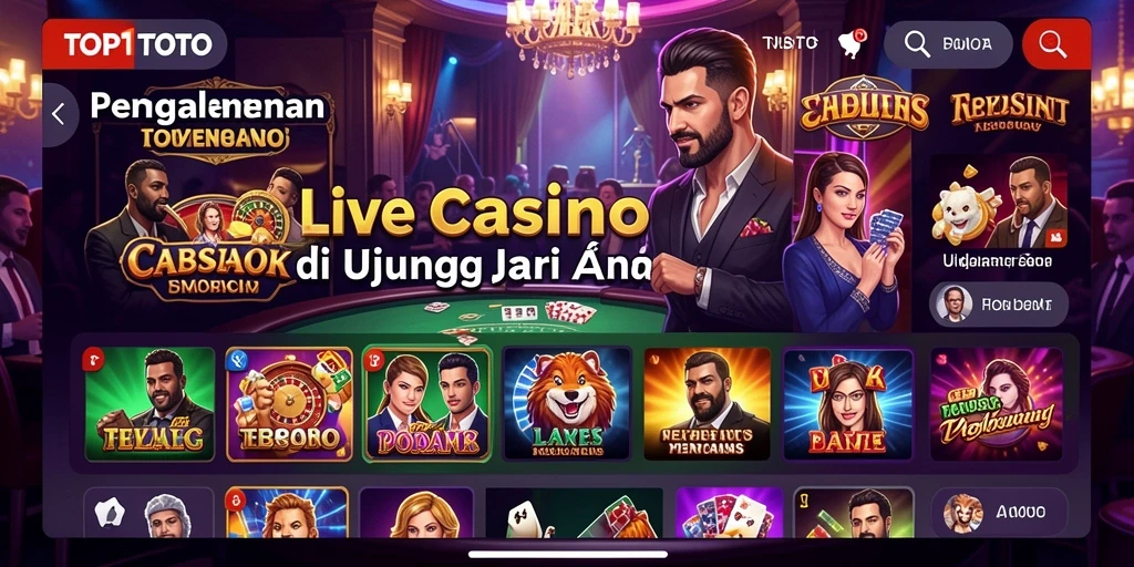 Screenshot gameplay TOP1TOTO yang menunjukkan suasana kasino nyata.