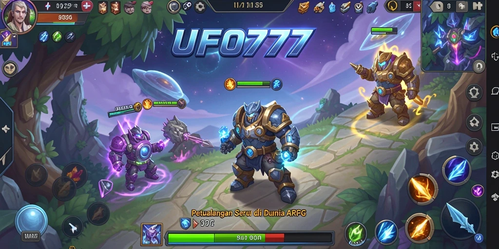 Tangkapan layar menunjukkan aksi seru gameplay ARPG UFO777.